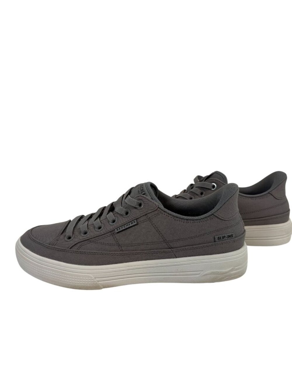 Skechers Slip On Shoes Mens Size 9.5 Gray Hands Free Canvas